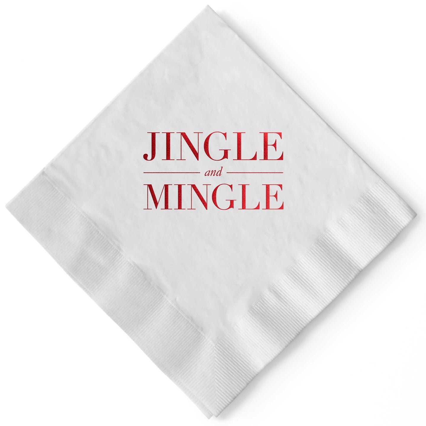 Jingle and Mingle White and Red Cocktail Napkins Christmas