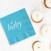 Load image into Gallery viewer, Oh Baby Napkins Blue - Set of 20
