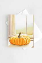 Load image into Gallery viewer, Sunny Pumpkin Autumn Fall Halloween Card Watercolor Holiday
