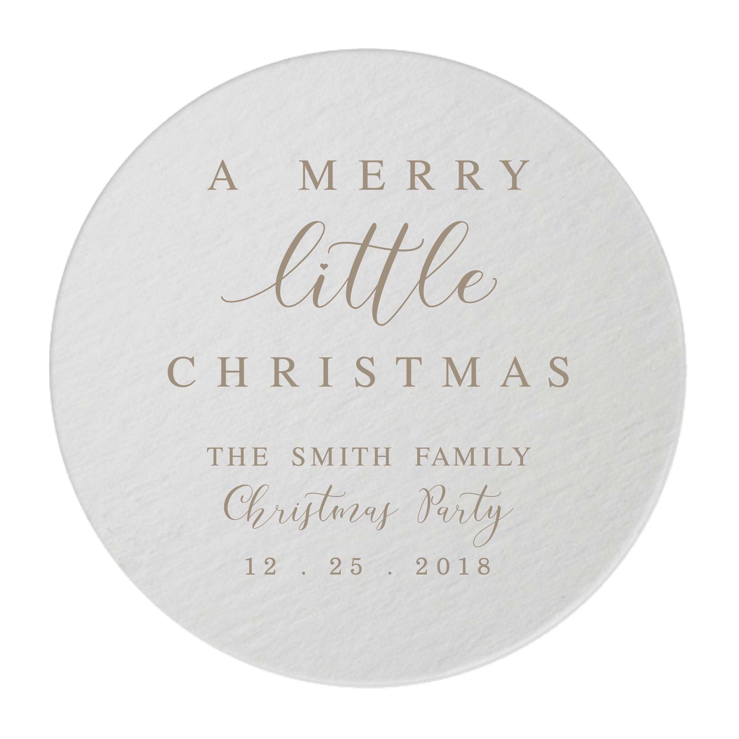 Personalized Merry Little Christmas Coasters - Tea and Becky