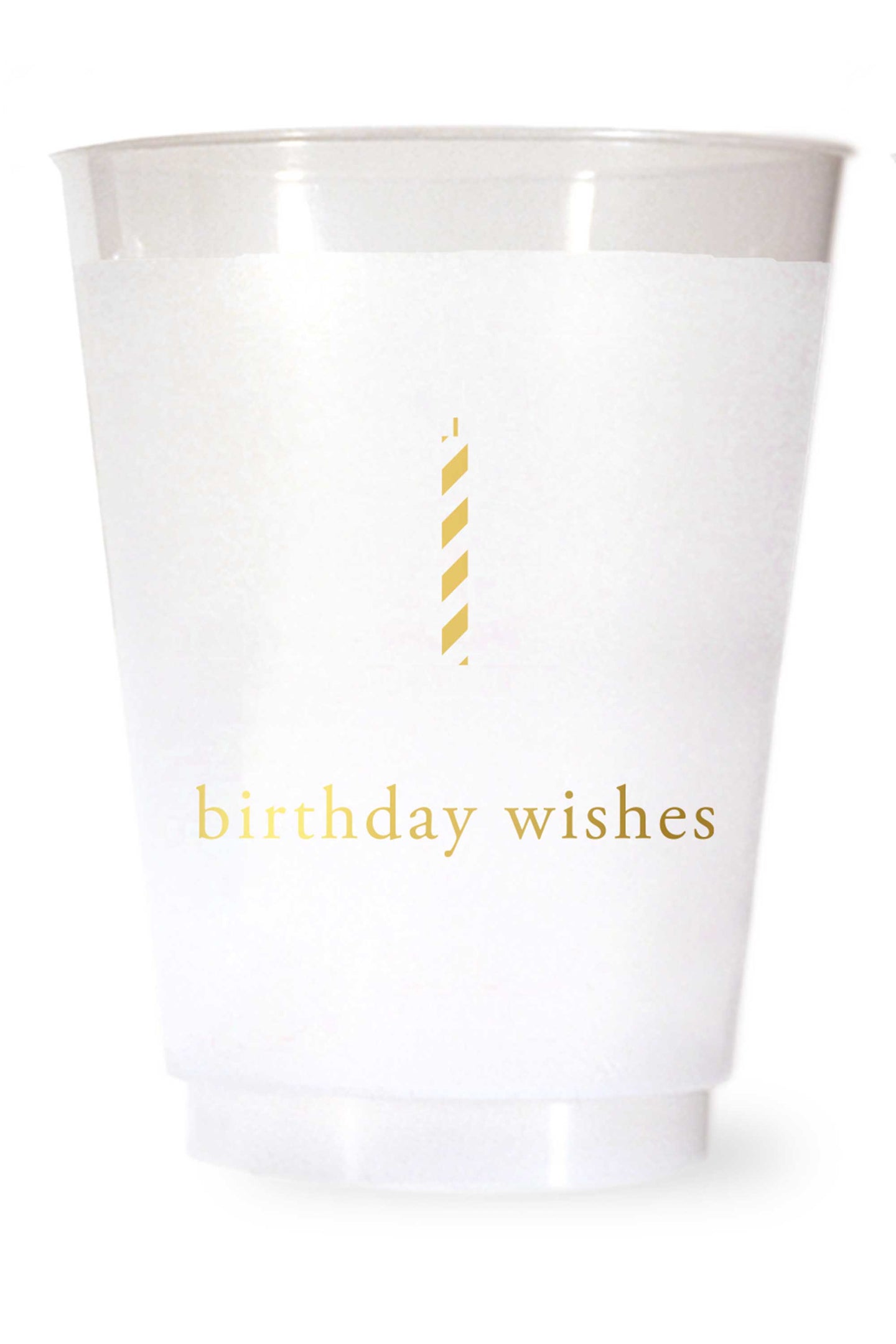 Birthday Wishes Candle Shatterproof Cups in Gold