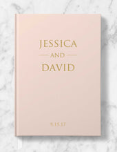 Load image into Gallery viewer, Classic Personalized Wedding Guest Book - Gold, Silver or Rose Gold Foil - Helen Collection - Tea and Becky
