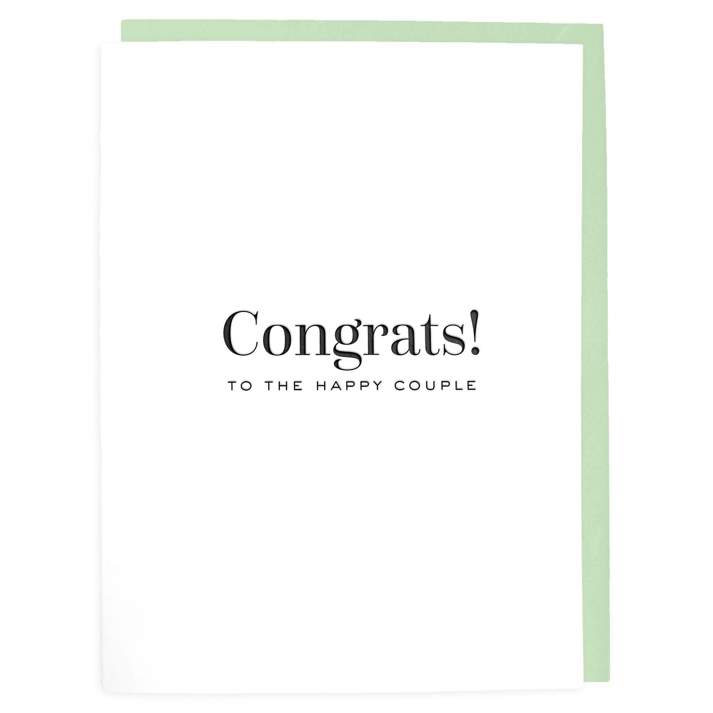 Congrats to the Happy Couple Card - Letterpress Greeting Card - Tea and Becky