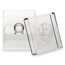 Load image into Gallery viewer, Monogrammed Floral Personalized Lucite Wedding Ring Box - Tea and Becky
