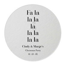 Load image into Gallery viewer, Personalized Christmas Coasters – Fa La La - Tea and Becky
