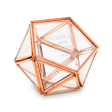 Load image into Gallery viewer, Geometric Ring Box - Personalized Wedding Ring Boxes - Modern Terrarium Rose Gold - Tea and Becky
