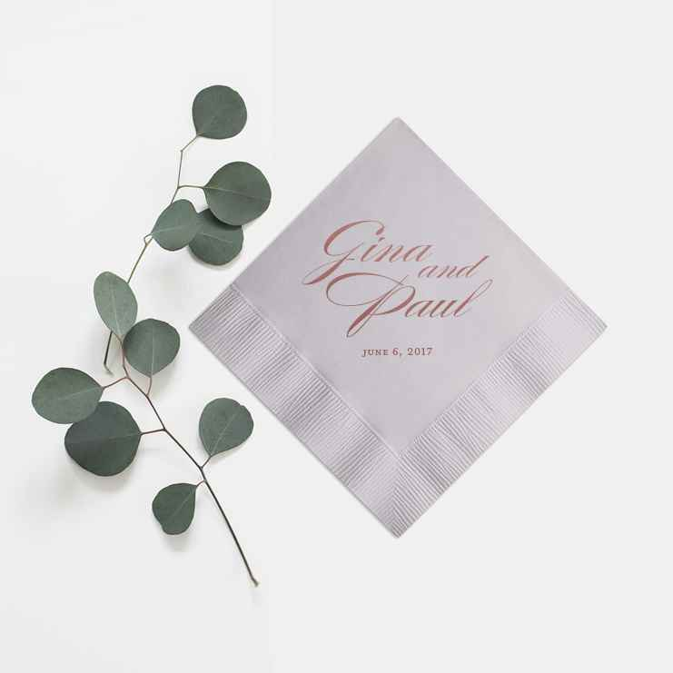 Wedding Napkins Personalized - Audrey Collection