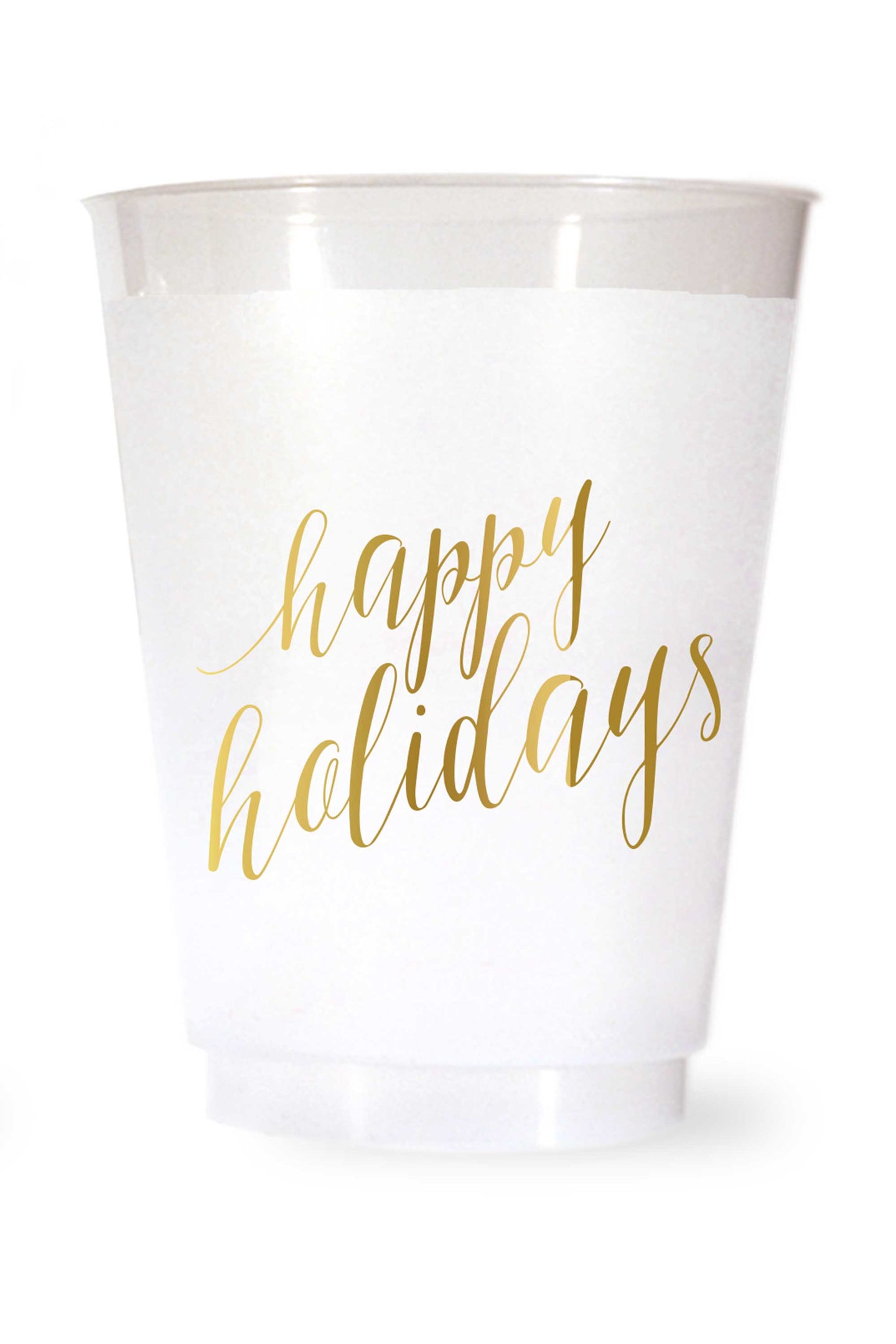 Happy Holidays Shatterproof Cups in Gold