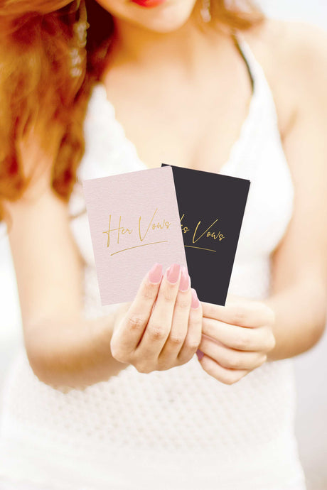 Vow Books - Blush and Black with Gold Foil - Tea and Becky