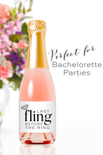 Load image into Gallery viewer, Last Fling Before the Ring Mini Champagne Bottle Labels - Tea and Becky
