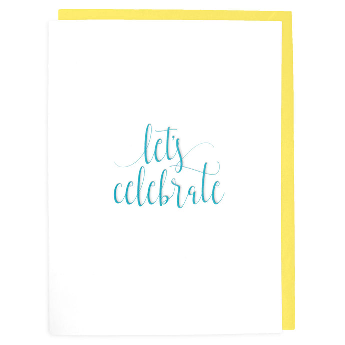 Let's Celebrate Card - Letterpress Greeting Card - Tea and Becky
