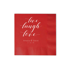 Load image into Gallery viewer, Personalized Wedding Napkins Live Laugh Love - Tea and Becky
