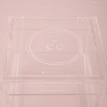 Load image into Gallery viewer, Monogrammed Heart Personalized Lucite Wedding Ring Box - Tea and Becky
