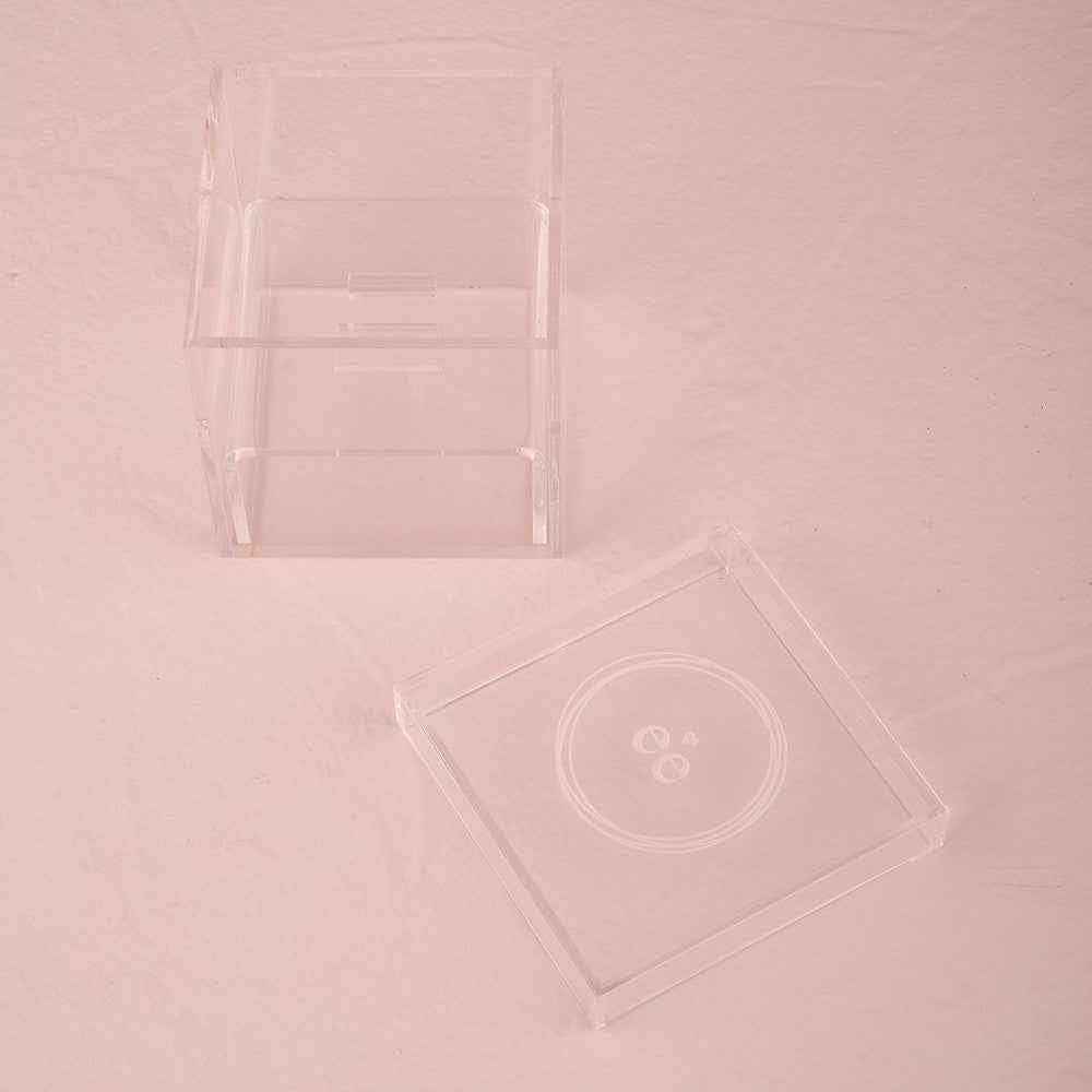 Monogrammed Heart Personalized Lucite Wedding Ring Box