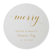 Load image into Gallery viewer, Personalized Merry Coasters - Christmas Coaster - Tea and Becky
