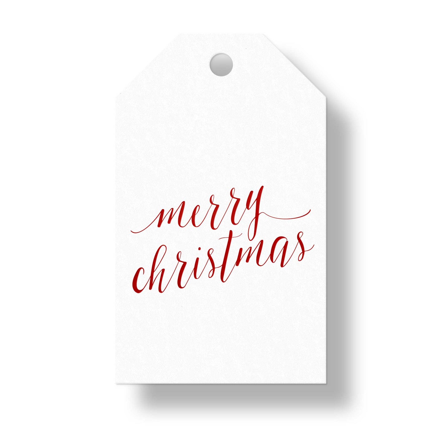 Merry Christmas Gift Tags with Ribbon in Red or Gold