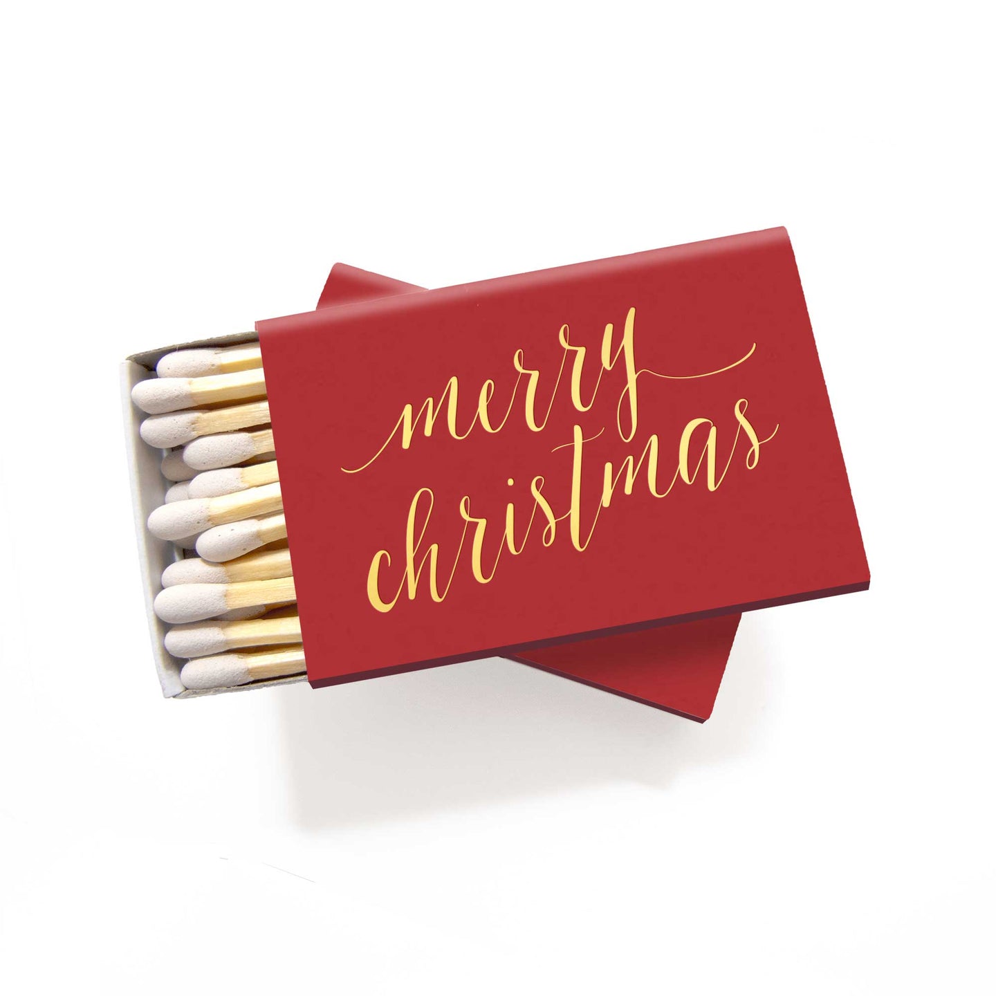 Merry Christmas Matches in Red and Gold
