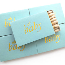 Load image into Gallery viewer, Oh Baby Matchbox - Blue and Gold - Tea and Becky
