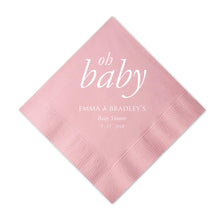 Load image into Gallery viewer, Oh Baby Personalized Baby Shower Napkins - Nora Collection - Tea and Becky
