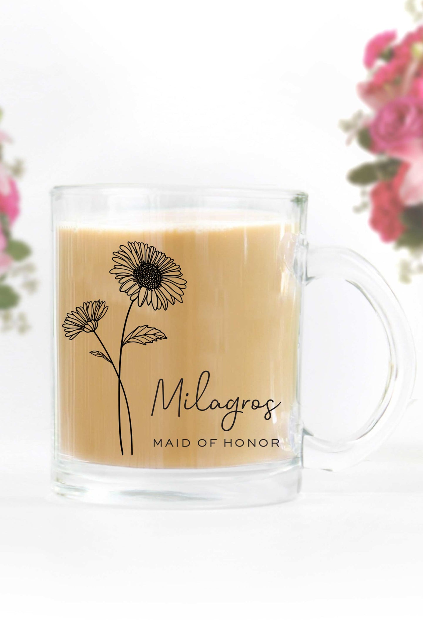Maid of Honor Birth Flower Mug - Personalized