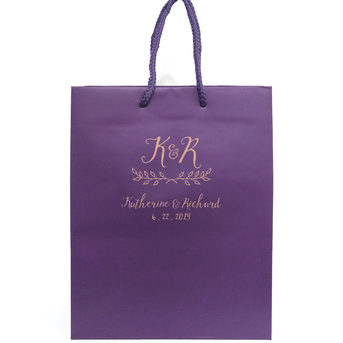 Rustic Monogram Personalized Wedding Welcome Bags - Jennifer Collection - Tea and Becky