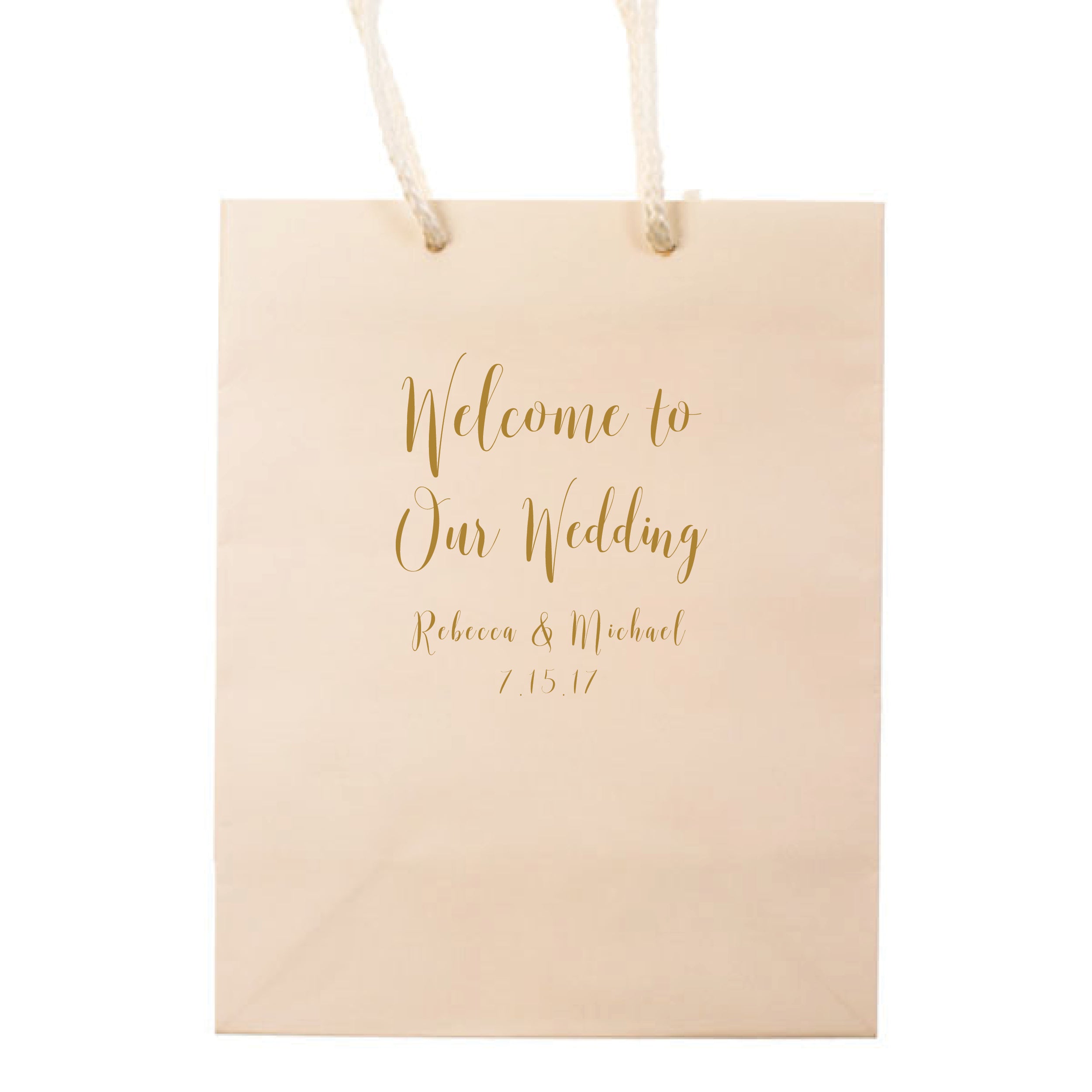 Personalized Welcome to our Wedding Bags - Carrie Collection – Tea