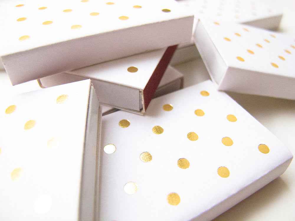 Polka Dot Matchboxes - Personalized Wedding Matches