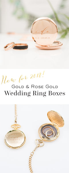 Gold and Rose Gold Wedding Ring Boxes - New for 2018