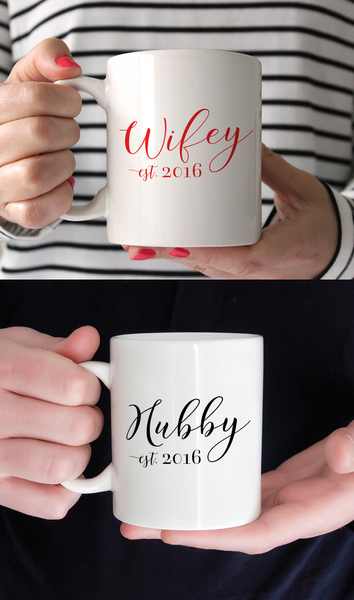 Remember Your Wedding Day Every Day with Wifey & Hubby Mugs