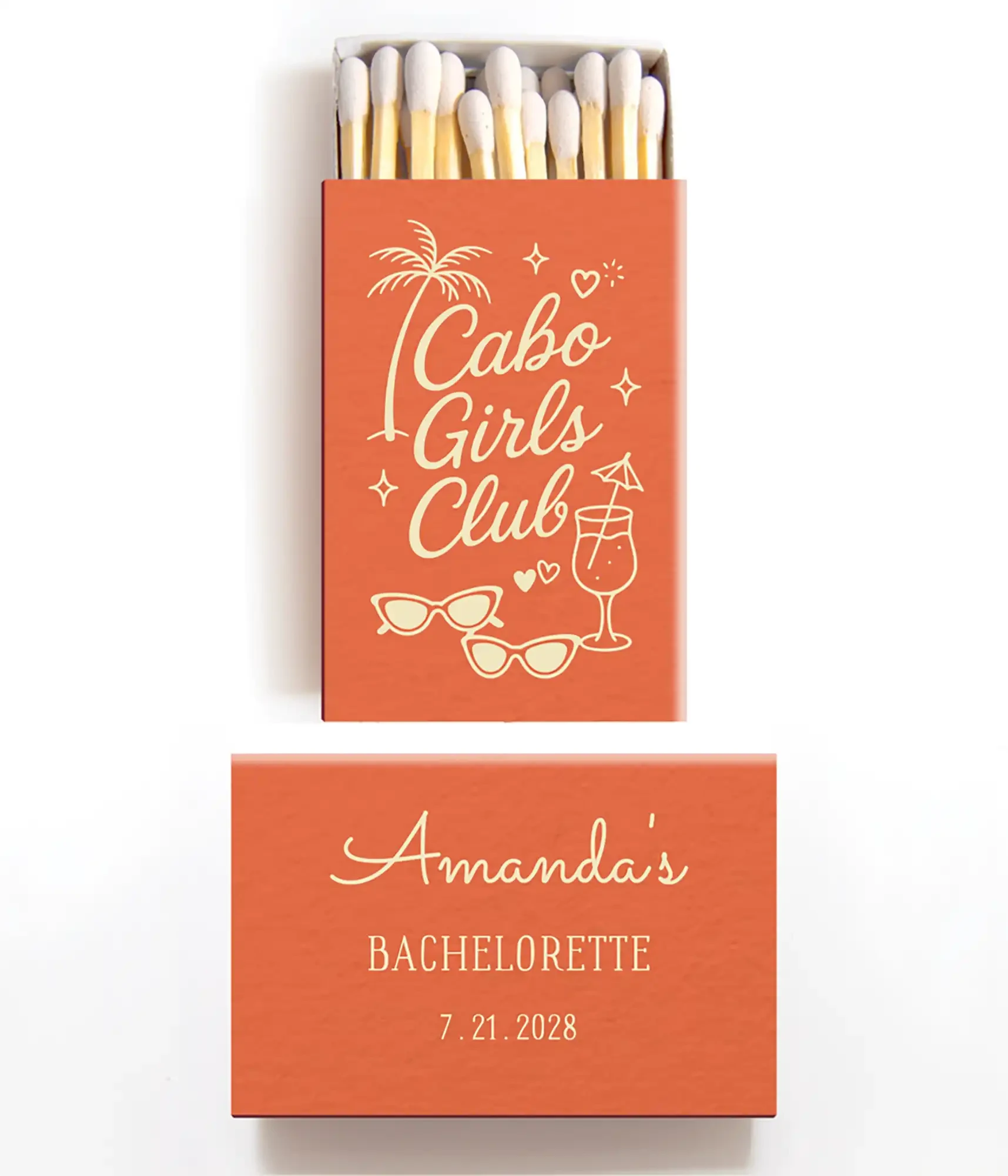 Cabo Girls Club Matchboxes – Custom Bachelorette Party Favors