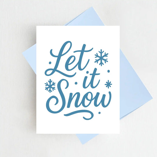 Let It Snow Christmas Card Winter Birthday Greeting
