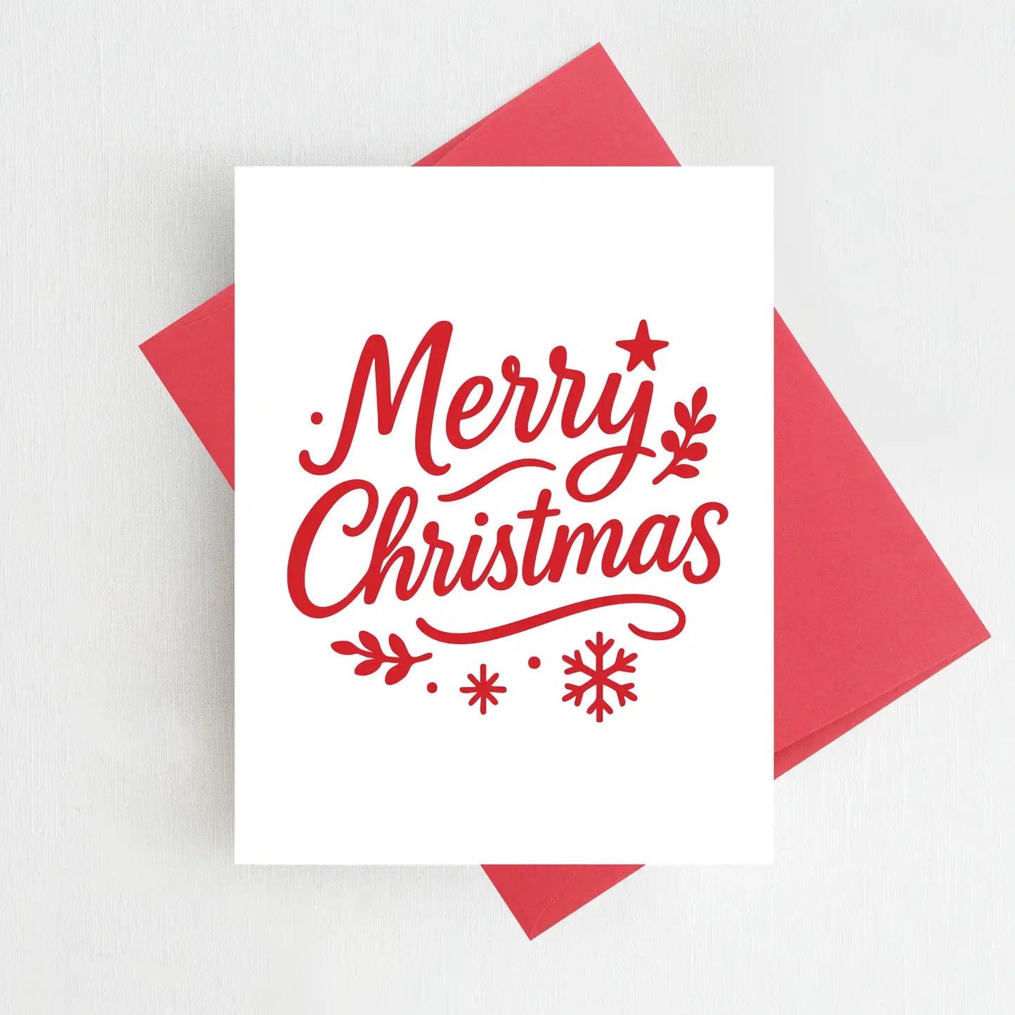 Merry Christmas Card Red Holiday Greeting