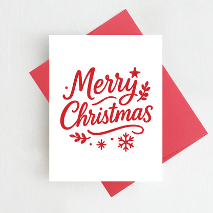 Merry Christmas Card Red Holiday Greeting