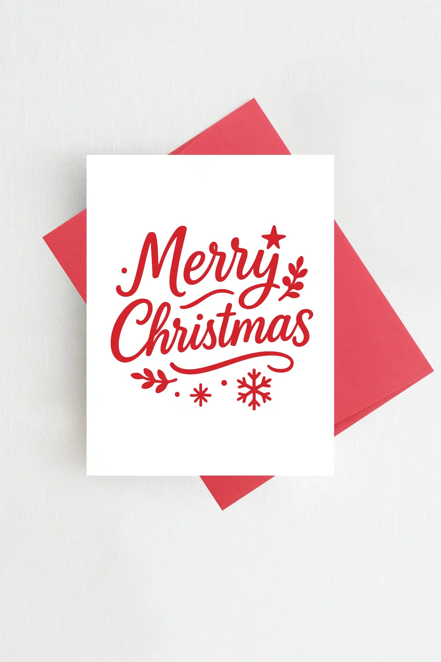 Merry Christmas Card Red Holiday Greeting