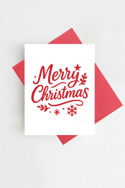 Merry Christmas Card Red Holiday Greeting