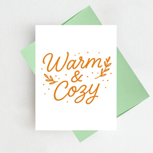 Warm and Cozy Thanksgiving Card Fall Autumn Greeting