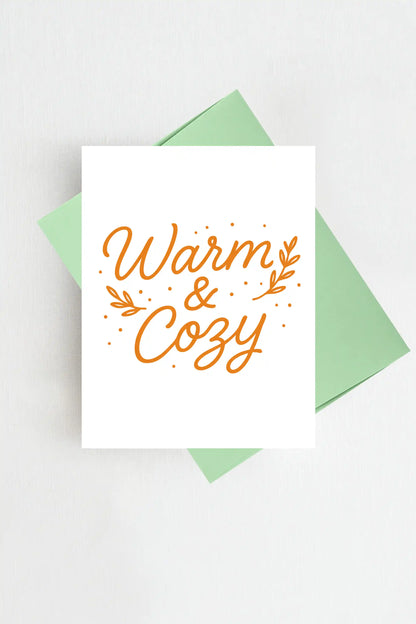 Warm and Cozy Thanksgiving Card Fall Autumn Greeting