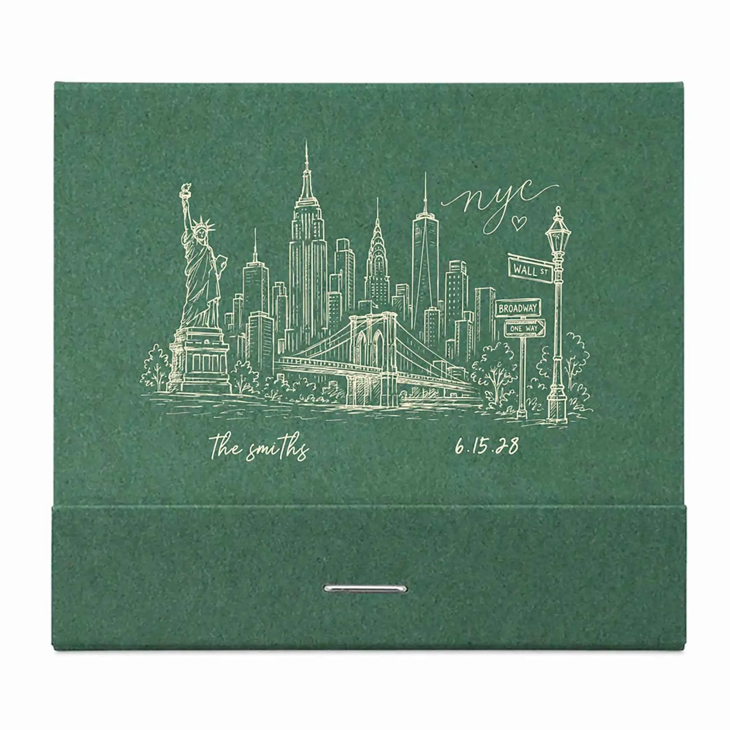 NYC Skyline Custom Wedding Matchbooks | Destination Wedding Favors | Interactive Live Design Preview