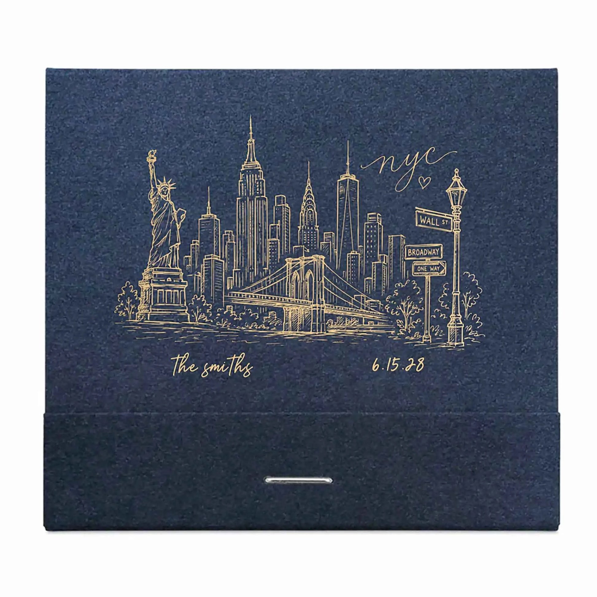 NYC Skyline Custom Wedding Matchbooks | Destination Wedding Favors | Interactive Live Design Preview