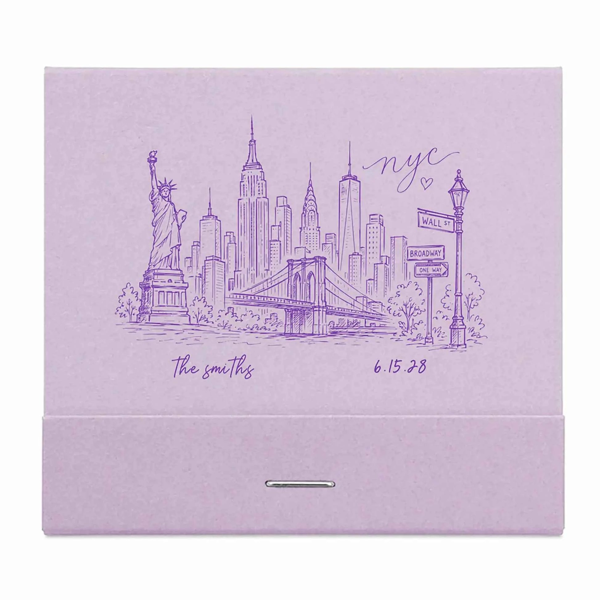 NYC Skyline Custom Wedding Matchbooks | Destination Wedding Favors | Interactive Live Design Preview