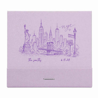 NYC Skyline Custom Wedding Matchbooks | Destination Wedding Favors | Interactive Live Design Preview