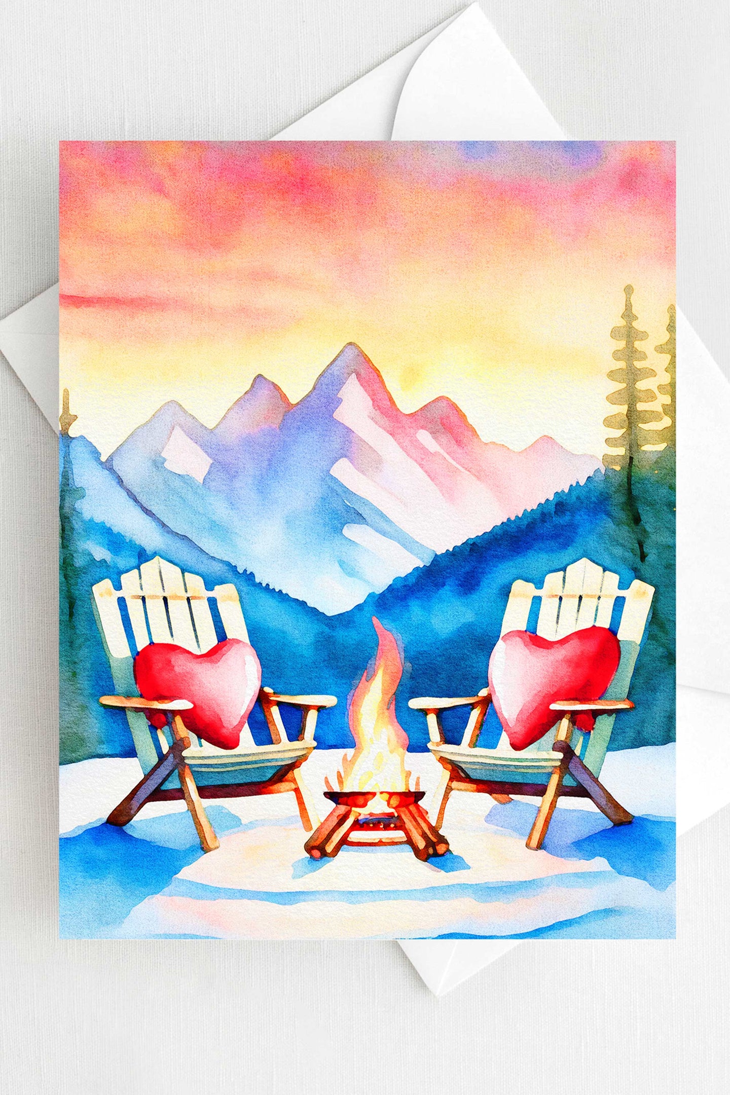 Warm and Cozy Camping Valentine's Day Card