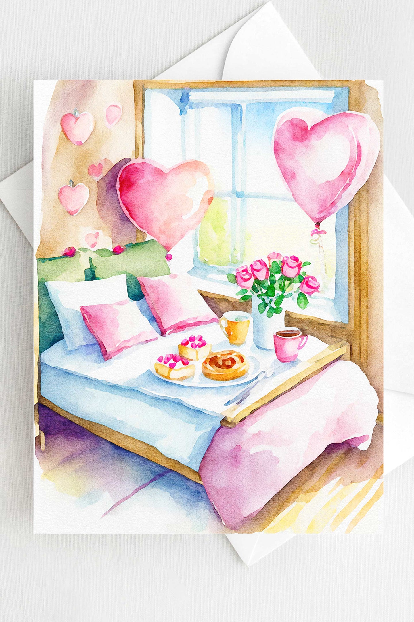 Cozy Breakfast In Bed Valentine's Day Card