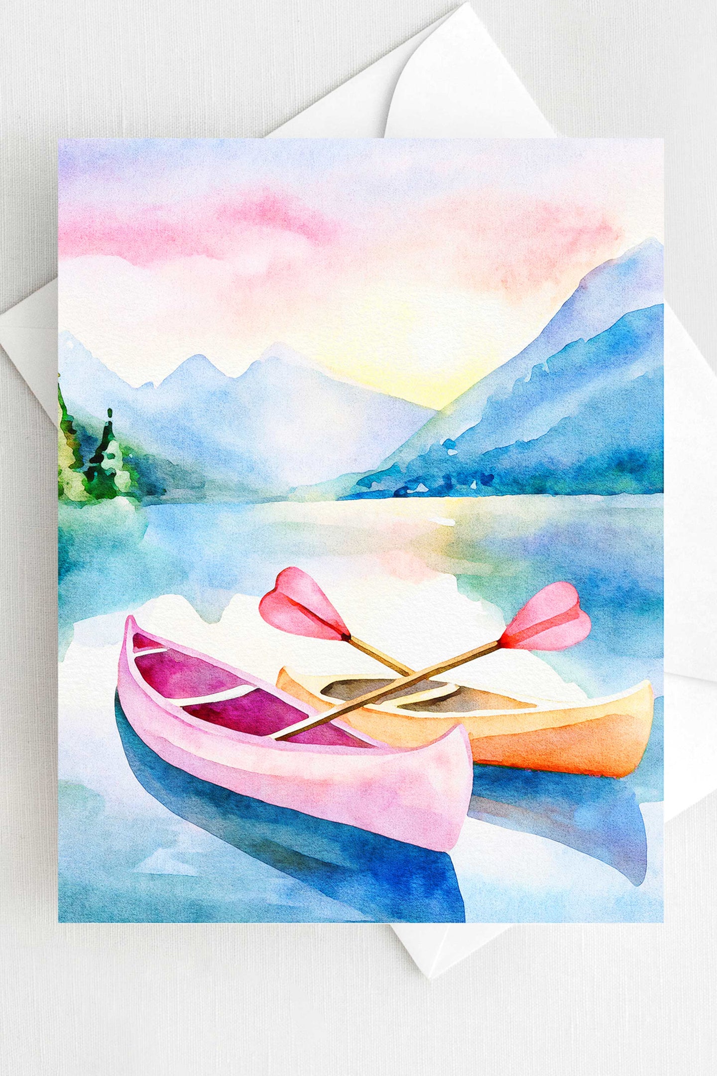 Cozy Canoe Camping Valentine's Day Card