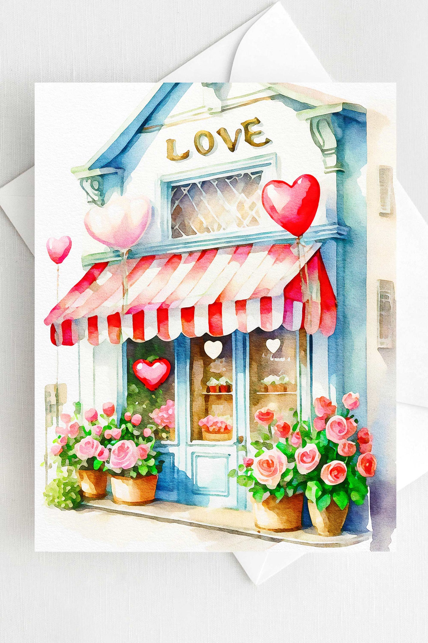 Love Flower Store Valentine's Day Card