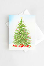 Load image into Gallery viewer, Christmas Tree Card Watercolor Holiday
