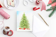 Load image into Gallery viewer, Christmas Tree Card Watercolor Holiday
