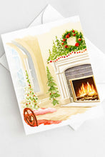 Load image into Gallery viewer, Cozy Fireplace Christmas Card Holiday
