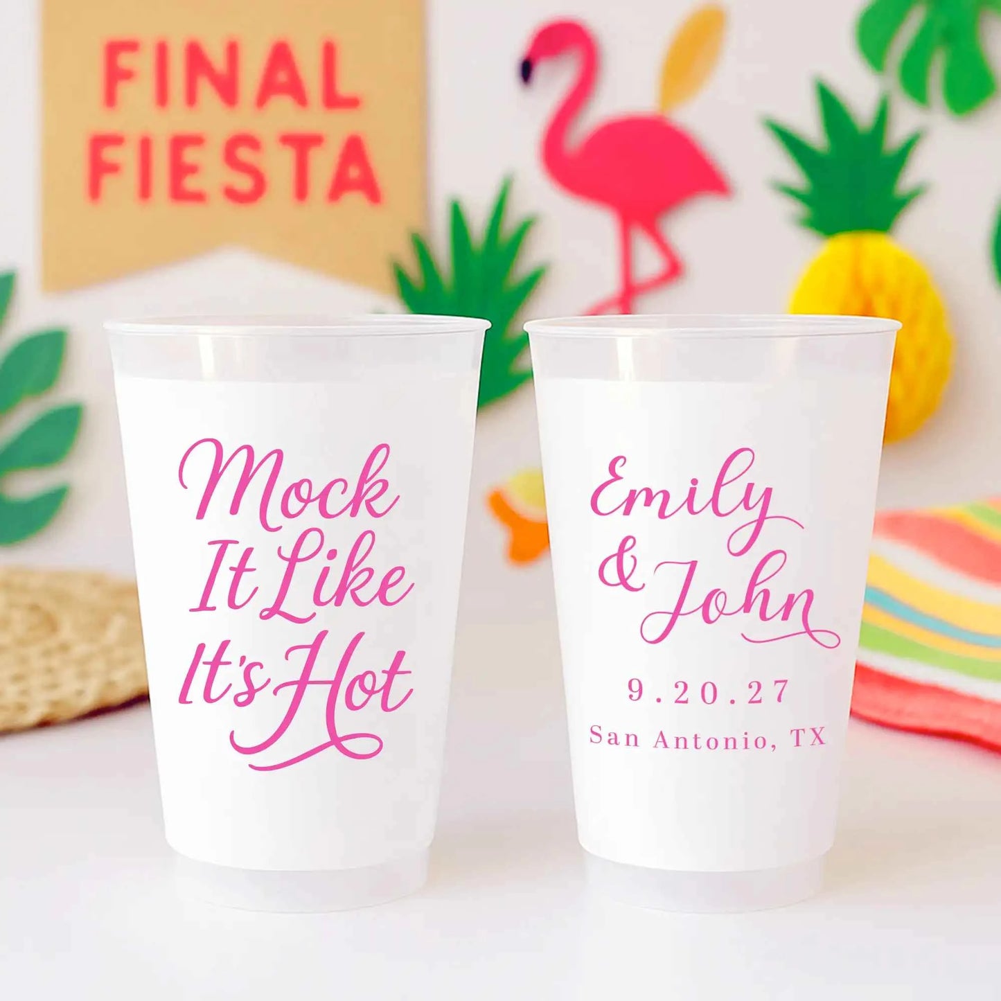 Mock It Like It's Hot Party Cups Custom Mocktail Cups for Dry Weddings ...