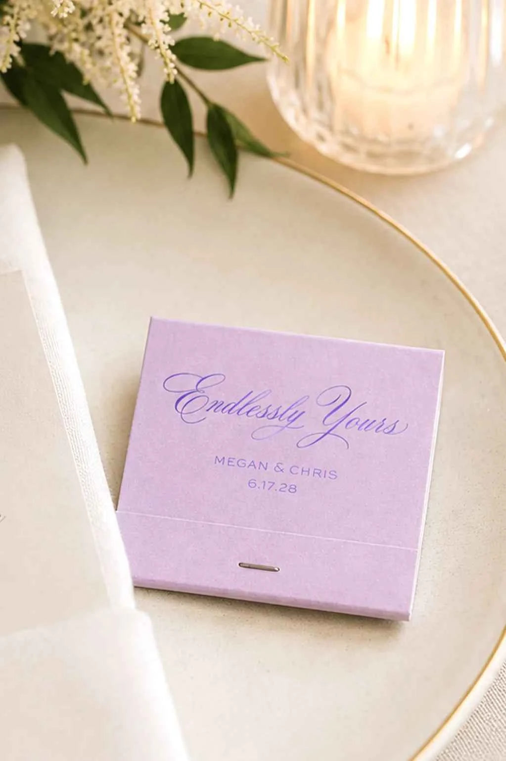 Old Money Wedding Custom Matchbooks | Elegant Script Favors | Interactive Live Design Preview
